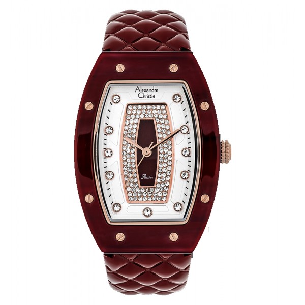 Alexandre Christie AC 2729 Rosegold Maroon Leather LHLRGSLDR